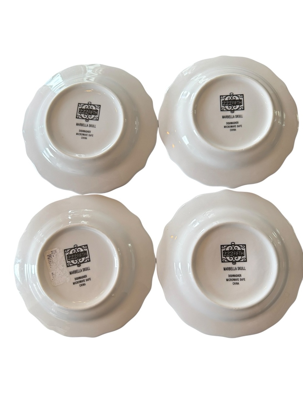 222 Fifth Marbella Skull Plates Set Of 4 Gothic Halloween Decor 8” - Picture 6 of 12
